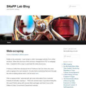 SNaPP Blog Screenshot